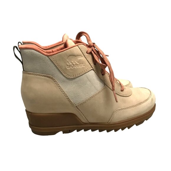 Sorel Womens Wedge Ankle Bootie Tan & Pink Size 8/39 - Picture 1 of 15